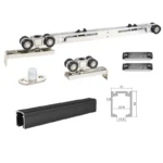 Modern Apartment Sliding Door Hardware with Soft Close Concealed Track Nickel Finish 150kg Capacity Premium Materials